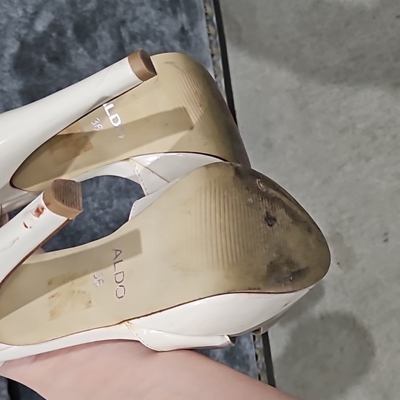 White Peep Toe Ankle Strap Platform - Picture 6 of 6